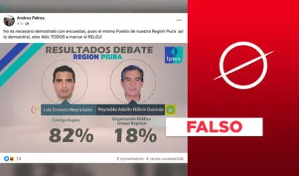 Es falsa la supuesta encuesta de “resultados del debate” en Piura atribuida a Ipsos