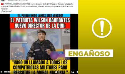 No, video no muestra a Barrantes, como director de la DINI, llamando a rescatar la moral nacional en 2022