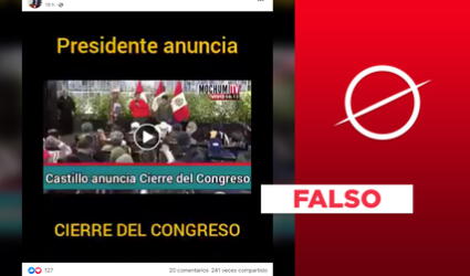 No, este video no muestra a Pedro Castillo anunciando “cierre del Congreso”: fue editado