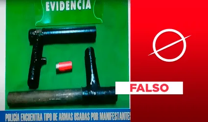 Es falso que fotos de armas hechizas fueron usadas durante protestas en Perú