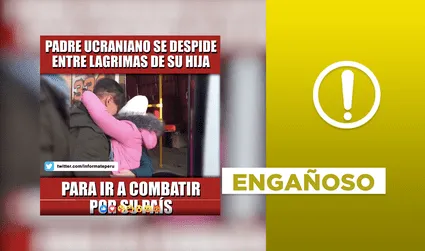 No, video viral no muestra a un hombre despidiéndose de su hija para pelear por Ucrania