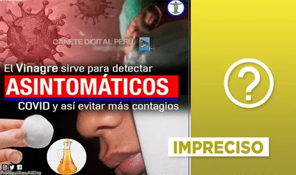 No hay evidencia de que ‘la prueba del vinagre’ es efectiva para detectar casos positivos de COVID-19