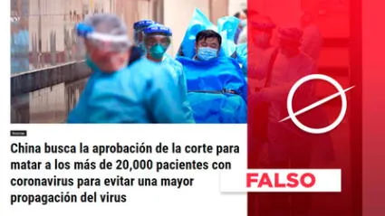Es falso que China iba a “matar a más de 20 000 pacientes con coronavirus”