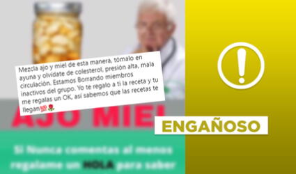 Es engañoso que una mezcla de ajo y miel “elimina el colesterol elevado”