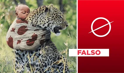No, fotografía no prueba que exista una tribu que “domesticó” leopardos