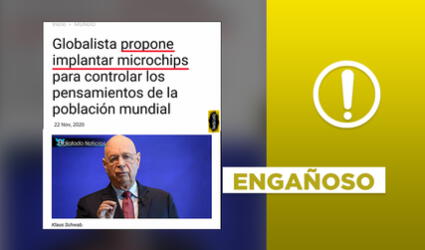 No, el fundador del Foro Económico Mundial no propone “implantar microchips para controlar pensamientos”