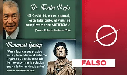 No, las frases atribuidas a Muamar Gadafi y al premio nobel Tasuku Honjo no son ciertas