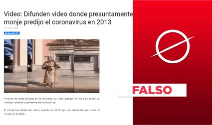 Es falso que un monje “predijo” la COVID-19 en el 2013: video circula desde 2020
