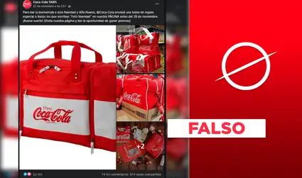 Es falso que Coca Cola esté regalando una bolsa especial por Navidad