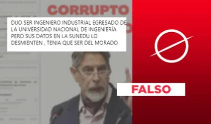 Es falso que Francisco Sagasti no es ingeniero industrial ni egresado de la UNI