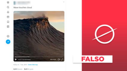 Video viral no muestra supuesto ‘fenómeno’ de olas “tocando las nubes”