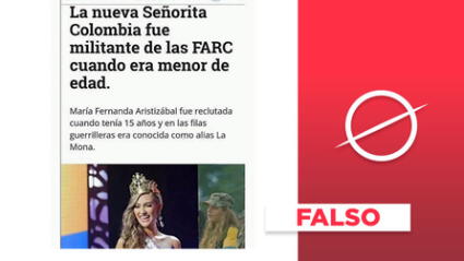 Es falso que Señorita Colombia 2020 militó en las FARC