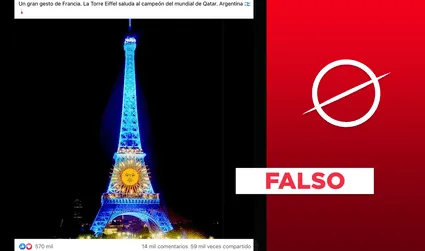 No, la bandera de Argentina no fue proyectada en la Torre Eiffel