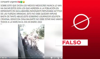 No, video no expone a militares golpeando a pobladores de Quillabamba, Cusco, en 2022