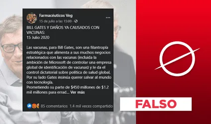 Es falso el post que habla sobre los “daños causados por vacunas”