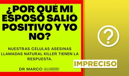 Es impreciso afirmar que las células “asesinas naturales” son la causa de que pruebas para la COVID-19 salgan negativas 