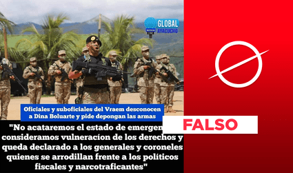 No existe evidencia de una rebelión de militares en el Vraem, como afirma imagen viral