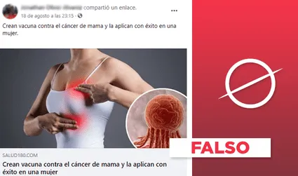 Es falso que se haya creado una vacuna contra el cáncer de mama