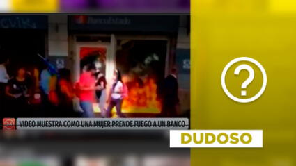 Video sobre ‘mujer quemando un banco’ difundido por medio chileno es dudoso