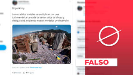 Publicación compartida durante el ‘Paro nacional de Colombia’ es falsa