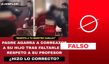 No hay registros recientes de padre pegándole a su hijo en colegio por faltar el respeto a profesor