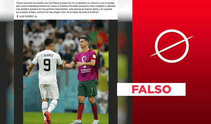 Es falsa supuesta declaración viral de Luis Suárez en la que compara a Messi y Ronaldo