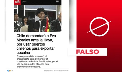 No, CNN no informó sobre una supuesta demanda de Chile contra Evo Morales