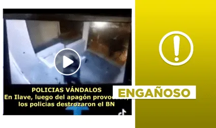 Este video de “policías rompiendo vidrios” no fue grabado en banco de Ilave, Puno, ni es actual