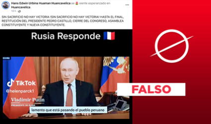 Es falso el video con supuestas declaraciones de Vladímir Putin sobre el contexto peruano