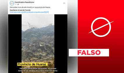 No, este video no es de un atentado terrorista contra torre de alta tensión en Huaraz