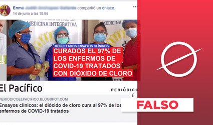 Es falso que el dióxido de cloro cura al 97 % de los enfermos de la COVID-19