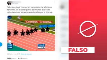 Es falso que la televisión iraní haya emitido video de atletismo femenino “con censura”