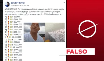 Es falso que Vin Diesel esté regalando dinero por Facebook: es phishing