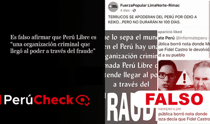 Es falso afirmar que Perú Libre es “una organización criminal que llegó al poder a través del fraude”