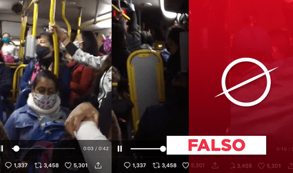 Es falso que video de personas viajando en un bus fue grabado en el Metropolitano