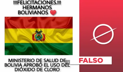 Es falso que el Ministerio de Salud de Bolivia aprobó el uso del dióxido de cloro