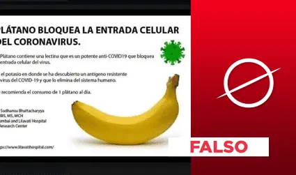 Es falso que el plátano “elimina el virus" que ocasiona la COVID-19