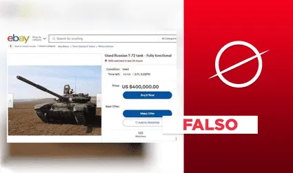 No, ucranianos no han puesto a la venta tanques rusos en plataforma eBay