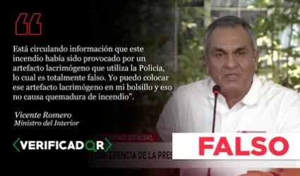 Es falso que una bomba lacrimógena “no causa quemadura de incendio”, como dijo el ministro del Interior