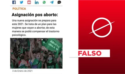 Es falsa la imagen que anuncia una “asignación post aborto” en Argentina