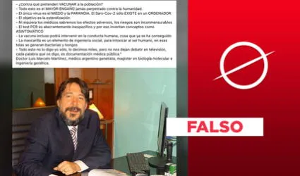 Afirmaciones sobre la pandemia atribuidas a Luis Marcelo Martínez son falsas