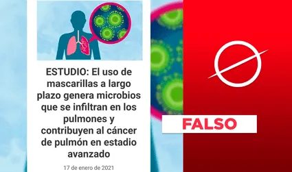 Es falso que estudio asoció el uso de las mascarillas con cáncer al pulmón 