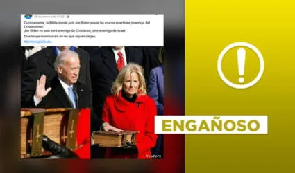 Foto de Joe Biden con una Biblia ‘invertida’ no es de su toma de mando en 2021