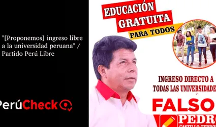 Es falso que el “ingreso directo” a todas las universidades sea viable, como ofreció Perú Libre