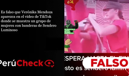 Es falso que Verónika Mendoza aparezca en el video de TikTok donde se muestra un grupo de mujeres con banderas de Sendero Luminoso
