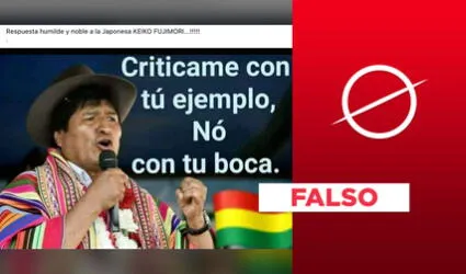 Es falsa la imagen de Evo Morales “respondiendo las críticas” de Keiko Fujimori