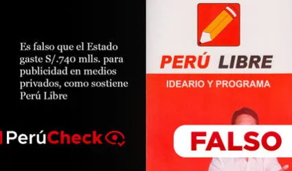 Es falsa la cifra atribuida por Perú Libre para la publicidad en medios privados