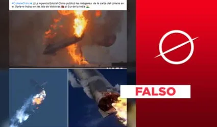 No, estas fotos no muestran al cohete chino aterrizando en el océano Índico