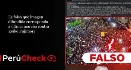 Es falso que fotografía viralizada corresponda a última marcha contra Keiko Fujimori