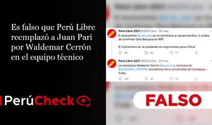 Es falso que Perú Libre reemplazó a Juan Pari por Waldemar Cerrón en el equipo técnico